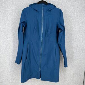 Arcteryx Womens Imber Jacket Size M Blue GoreTex Long Rain Shell Hooded Packable